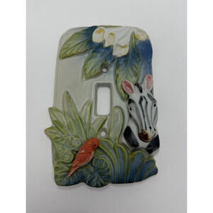 Takahashi San Francisco Ceramic Zebra Bird Light Switch Cover Jungle